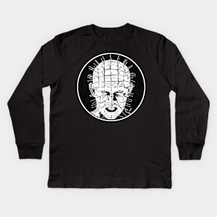 PINHEAD - Hellraiser (Circle Black and White) Kids Long Sleeve T-Shirt